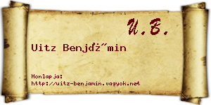 Uitz Benjámin névjegykártya