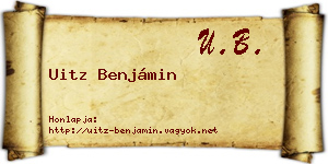 Uitz Benjámin névjegykártya